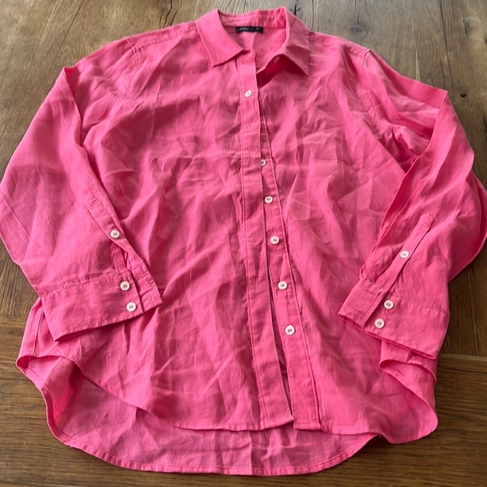 Lord & Taylor Fuchsia Button Down Shirt